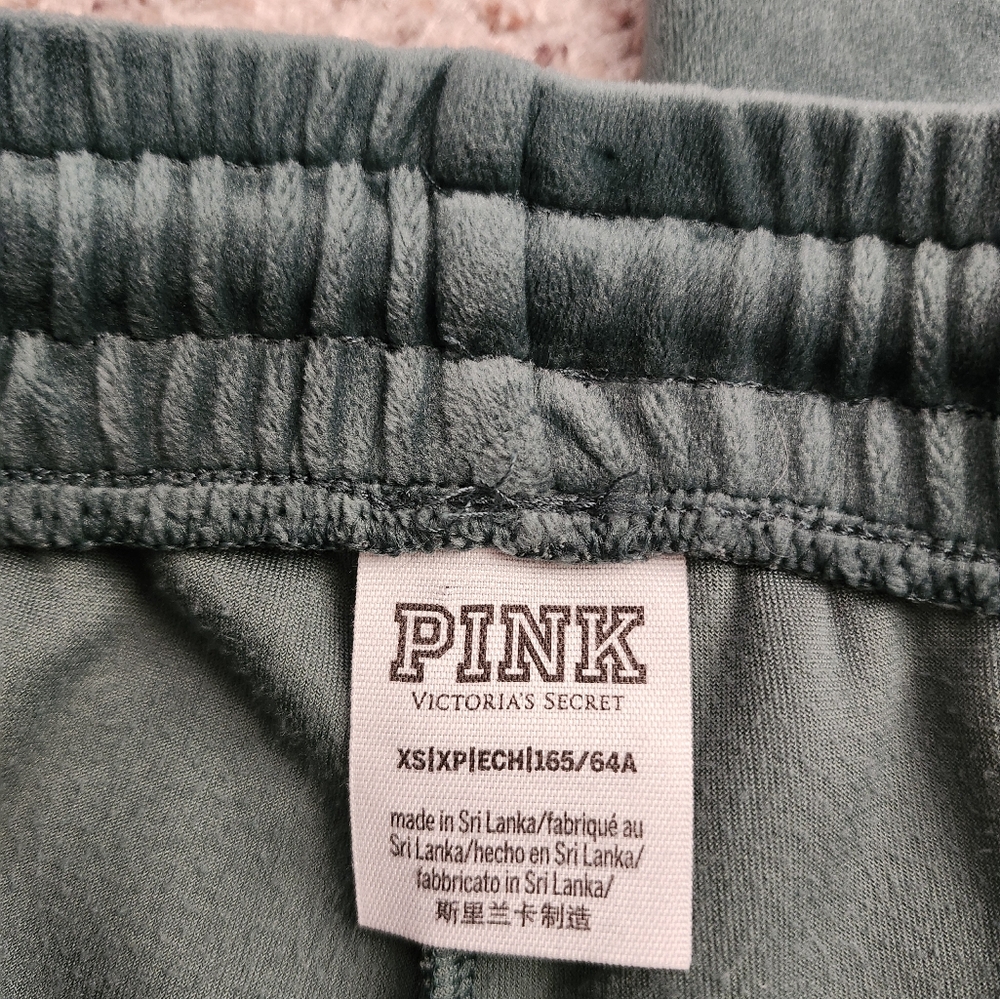 PINK green velvet pants - Picture 4 of 7